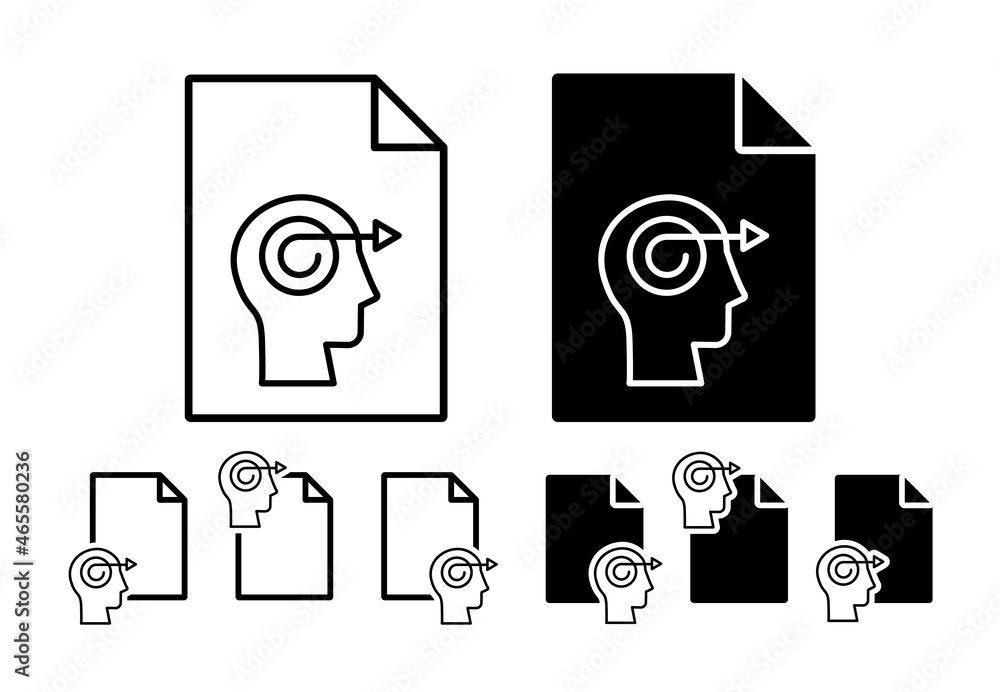 Poster head arrow vector icon in file set illustration for ui and ux, website or mobile application