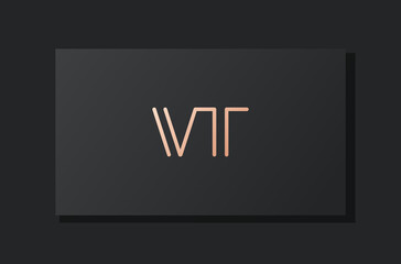 Abstract luxury initial letter VT logo.