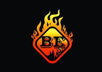 Fire BE Letter Logo And Icon Design Template