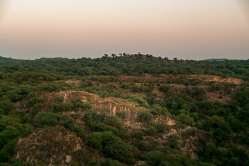 Fototapeta na wymiar Close view of green hills 
