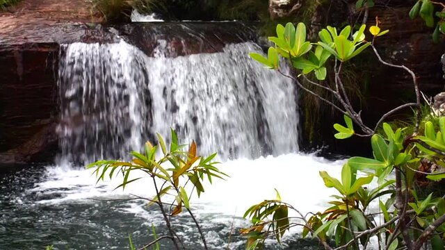 Uma parada para relaxar na cachoeira