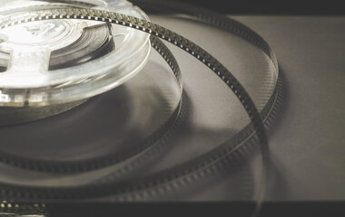 Old reels with black and white film stock
