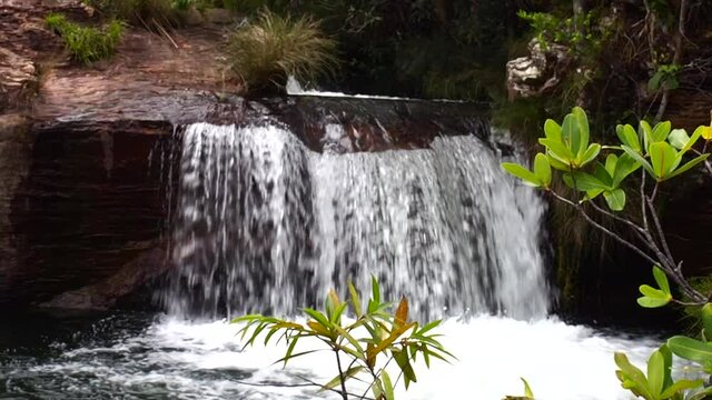 Uma parada para relaxar na cachoeira