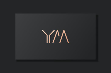 Abstract luxury initial letter YM logo.
