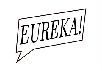 Icono de bocadillo con eureka en fondo blanco. - obrazy, fototapety, plakaty