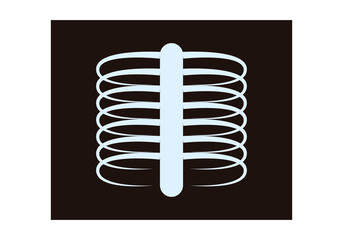 Icono de radiografía de costillas en fondo blanco.
