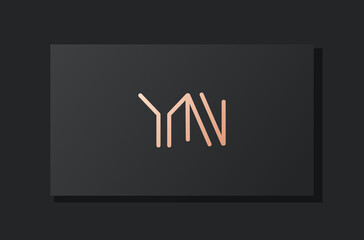 Abstract luxury initial letter YN logo. - obrazy, fototapety, plakaty