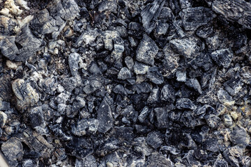 black charcoal background, selective focus