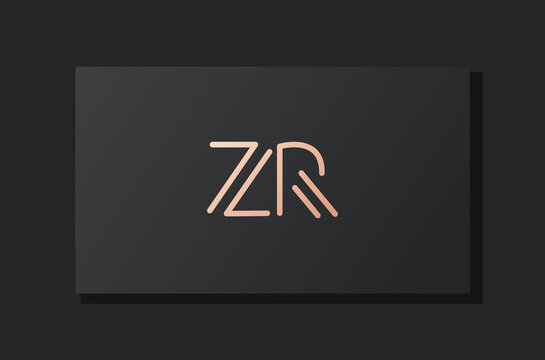 Abstract luxury initial letter ZR logo.