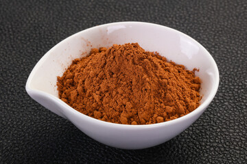 Cocoa powder in the bowl