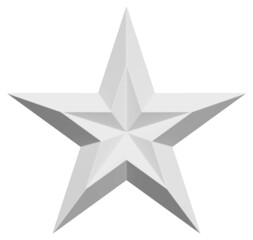 Fototapeta premium 5 point star - Christmas Star - white single isolated on white - 3d rendering