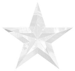 5 point star - Christmas Star - white single isolated on white - 3d rendering
