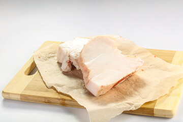 Raw lamb tail fat isolated