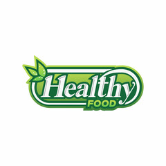 Healthy food logo Premium Vector
