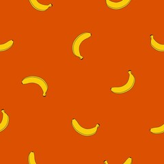 Stylish seamless background with bananas. Seamless vector pattern
