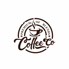 Coffee shop vintage logo vector