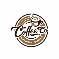 Coffee shop vintage logo vector