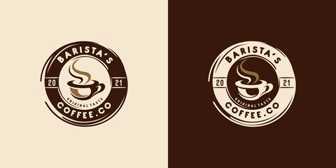 Coffee shop vintage logo vector