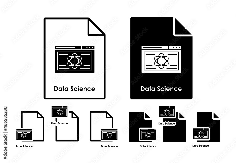 Poster web browser, atom vector icon in file set illustration for ui and ux, website or mobile application