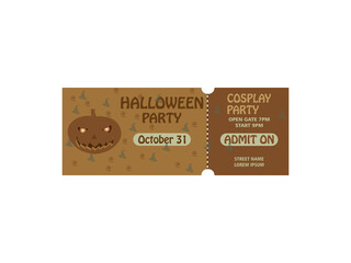 Halloween ticket collection template Free Vector