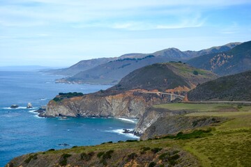 Fototapeta na wymiar Scenic Views of the Pacific Ocean from the Pacific Coast Highway, California