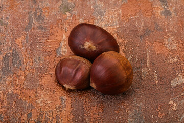 Organic natural sweet Chestnut heap