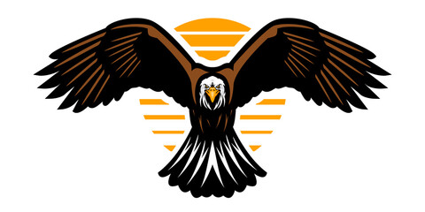 Eagle spreading the wings mascot illustration © iyas