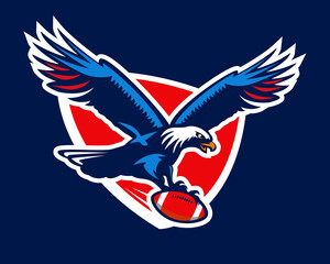 Eagle hold ball of american football. American football badge logo