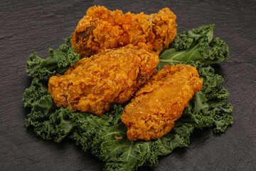 Hot fried crispy chicken wings
