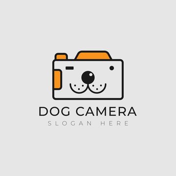 abstract dog logo. camera icon design