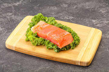 Salmon fillet slice for cooking