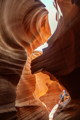 Eingangsleiter in den Lower Antilope Canyon in Arizona