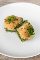 Fresh homemade Baklava middle eastern sweet dessert food pastry cakes