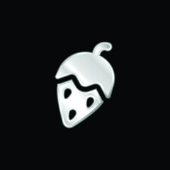 Acorn silver plated metallic icon