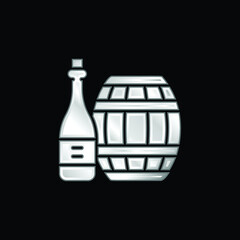 Barrel silver plated metallic icon
