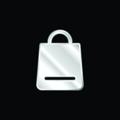 Bag silver plated metallic icon