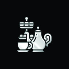 Afternoon Tea silver plated metallic icon