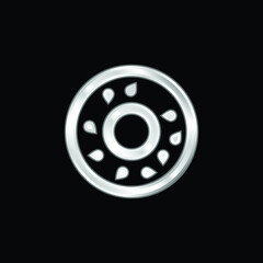 Bagel silver plated metallic icon