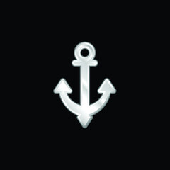 Obraz premium Anchor silver plated metallic icon