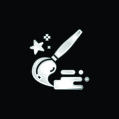 Artwork silver plated metallic icon