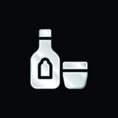 Alcoholic Drink silver plated metallic icon