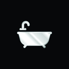 Bath silver plated metallic icon