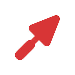 Trowel vector icon. Red symbol