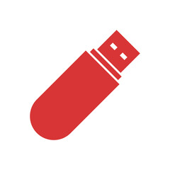 USB vector icon. Red symbol
