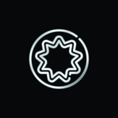 Bahaism silver plated metallic icon