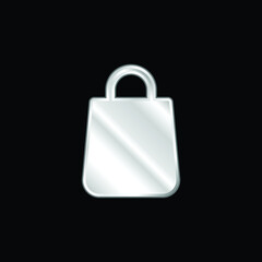 Bag silver plated metallic icon