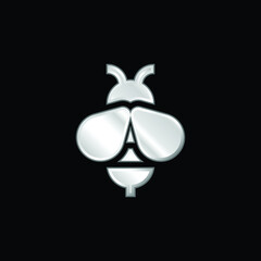 Bee silver plated metallic icon