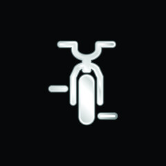 Bicycle silver plated metallic icon