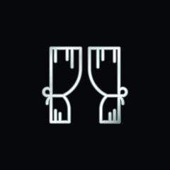 Blinds silver plated metallic icon