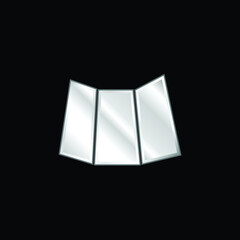 Black Printed Folded Paper silver plated metallic icon